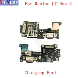 USB Charging Port Connector Board Flex Cable For Realme GT Neo 5 Sim Card Reader Replacement Repair Parts