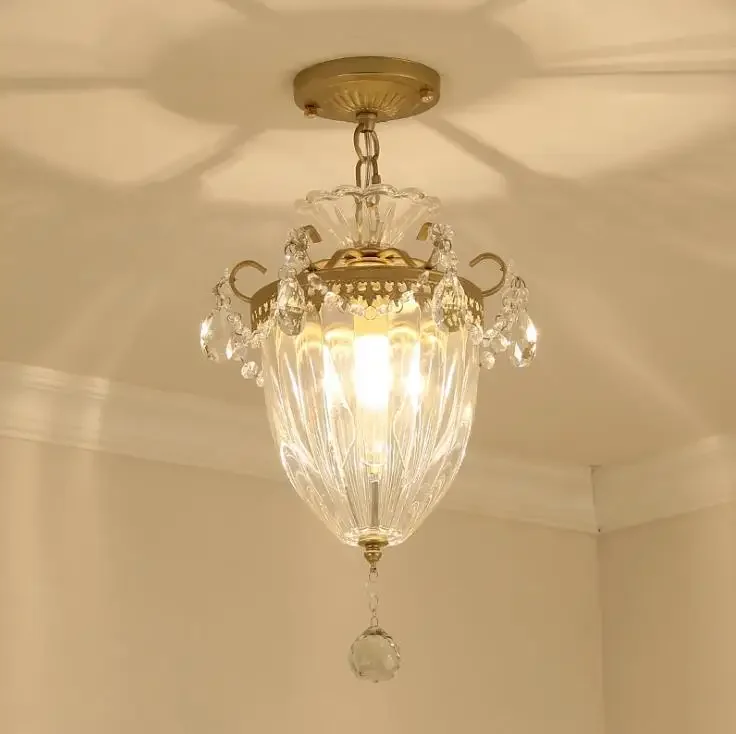 Merican Kleine Kristallen Kroonluchter Verlichting Voor Slaapkamer Studeerkamer Plafond Kroonluchters Goud Zwart Glans Cristal Verlichtingsarmaturen