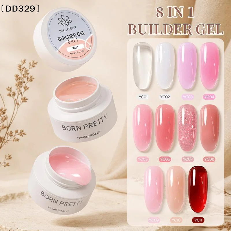 8 In 1 15ml 5D Sculpting Gel Non Stick Hand Builder Gel DIY Nail Carving Gel For Bow Flower Geometric Shape Nail Design〔DD329〕