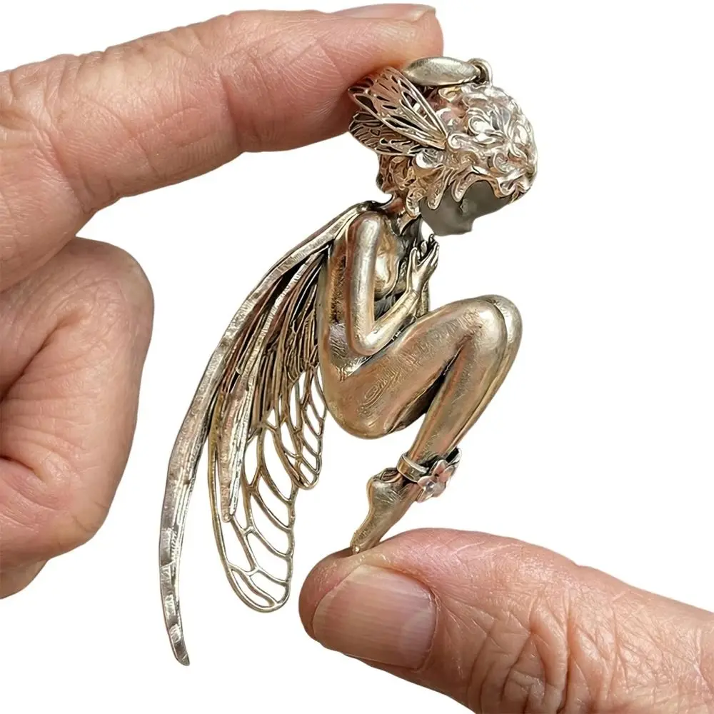 Hot Alloy Silent Angel Pendant Silver Cute Pendant Charm Jewelry Accessories for Friends Birthday Gift