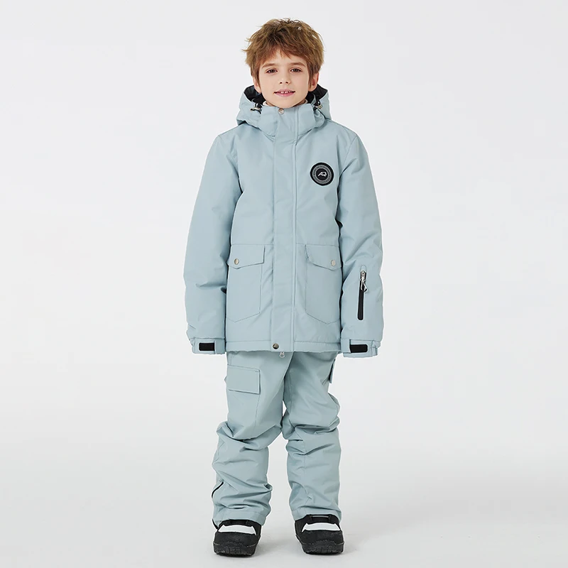 -30 ℃ child skiing suit for boys girls 3 4 5 6 7 8 9 10 11 12 13 14 years old Winter Outdoor Waterproofing  Warmth Enhancement