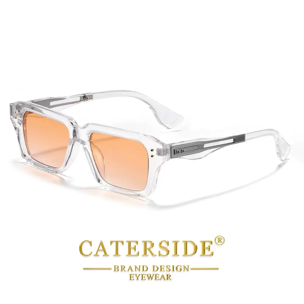 CATERSIDE Neue quadratische Sonnenbrille für Herren, Premium-PC-Rahmen mit Metallbügel, UV400, für Damen, Retro-Mode, Fahrdekoration, Brillen – Detail 23