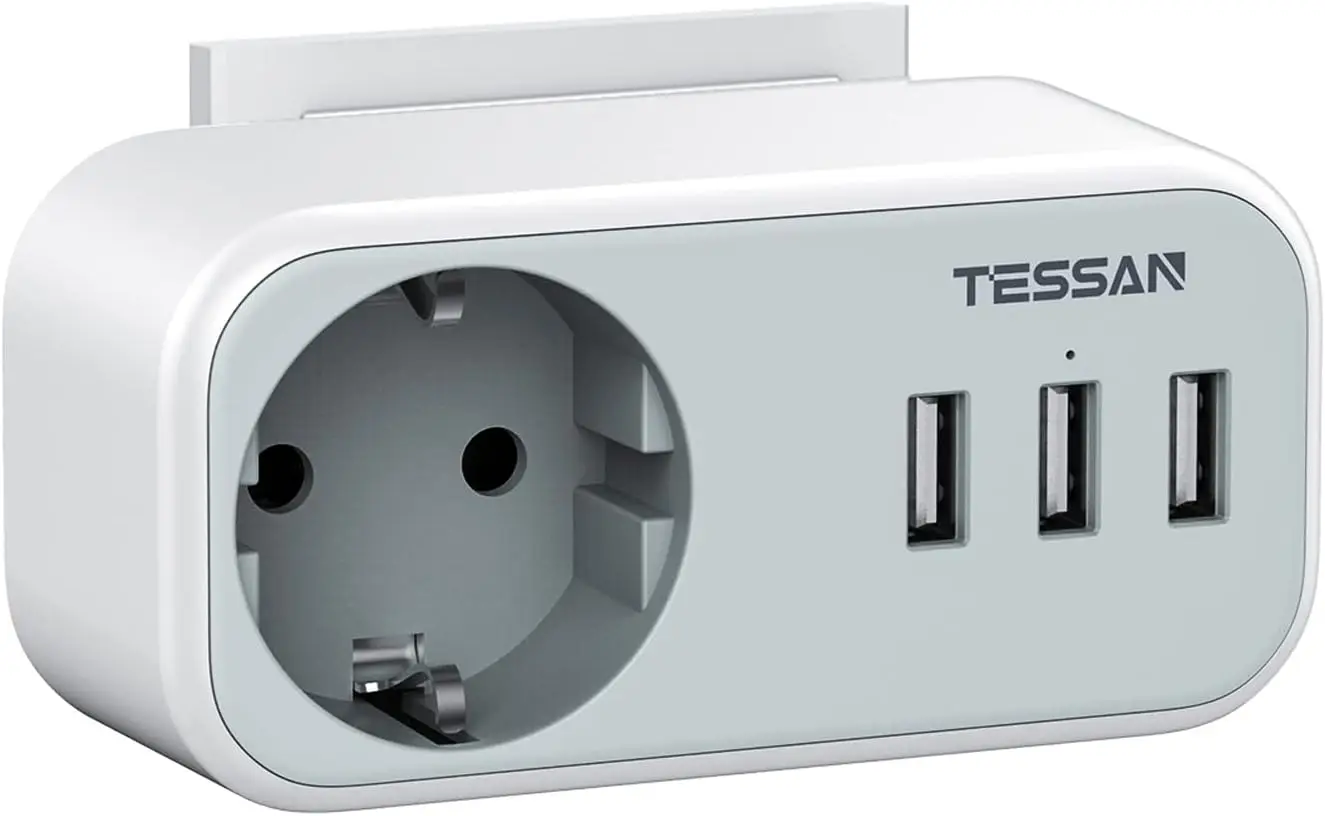 TESSAN USB Steckdose 4 in 1 Unser verteilersteckdose mit USB Ladegerät kann in jedem Innenbereich eingesetzt werden