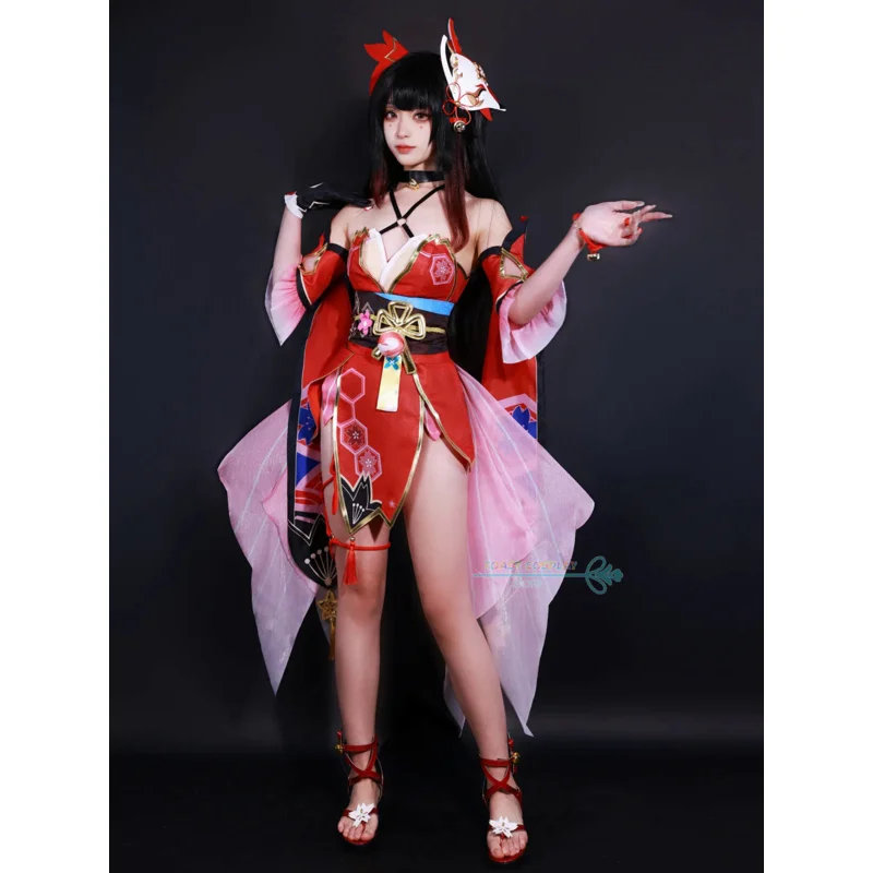 Sparkle Honkai Cosplay Game Honkai Star Rail Sparkle Cosplay Costume Party Outfits Costume Wig Fox Mask Women Role Play Outfits