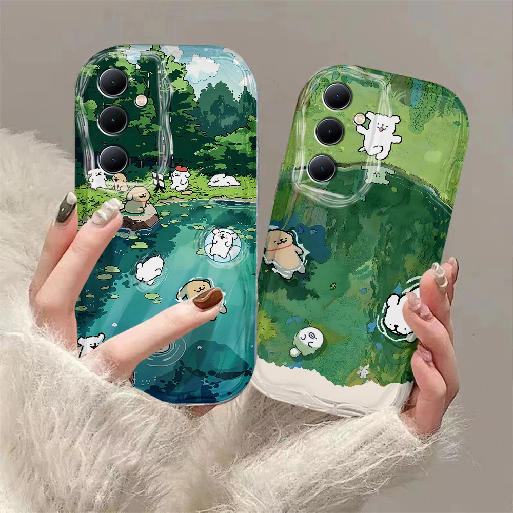 Cute Dog Malteses 3D Wave Case For OPPO A98 A94 A93 A92 A79 A78 A76 A58 A57 A55 A38 A33 A17 A16 A15 2020 4G 5G Back Cover