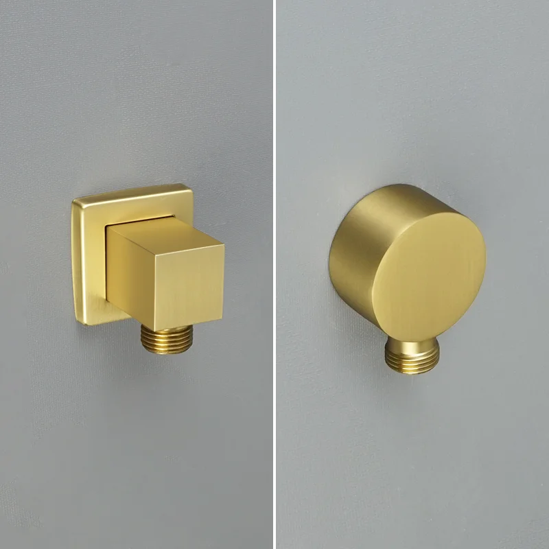 Brass Bathroom Concealed Tub Shower Pipe Hose Connector Bathroom Parts Wall Mount G1/2 Standard Adapter Black Round Square