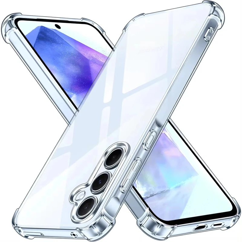 Funda a prueba de golpes para Samsung Galaxy A55 A54 5G A15 A35 A25 A34 A14 A24 A33 A53 A13 A32 A73 A52 A51 A12 A16 cubierta transparente para teléfono