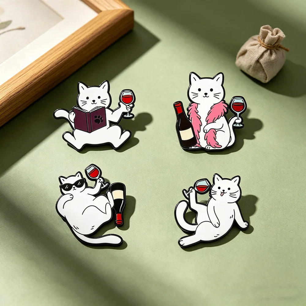 Enamel Pin Cat Brooch Metal Badge DIY Craft Accessories Handmade Decoration for Clothing Backpack Hat Home Decor Supplies