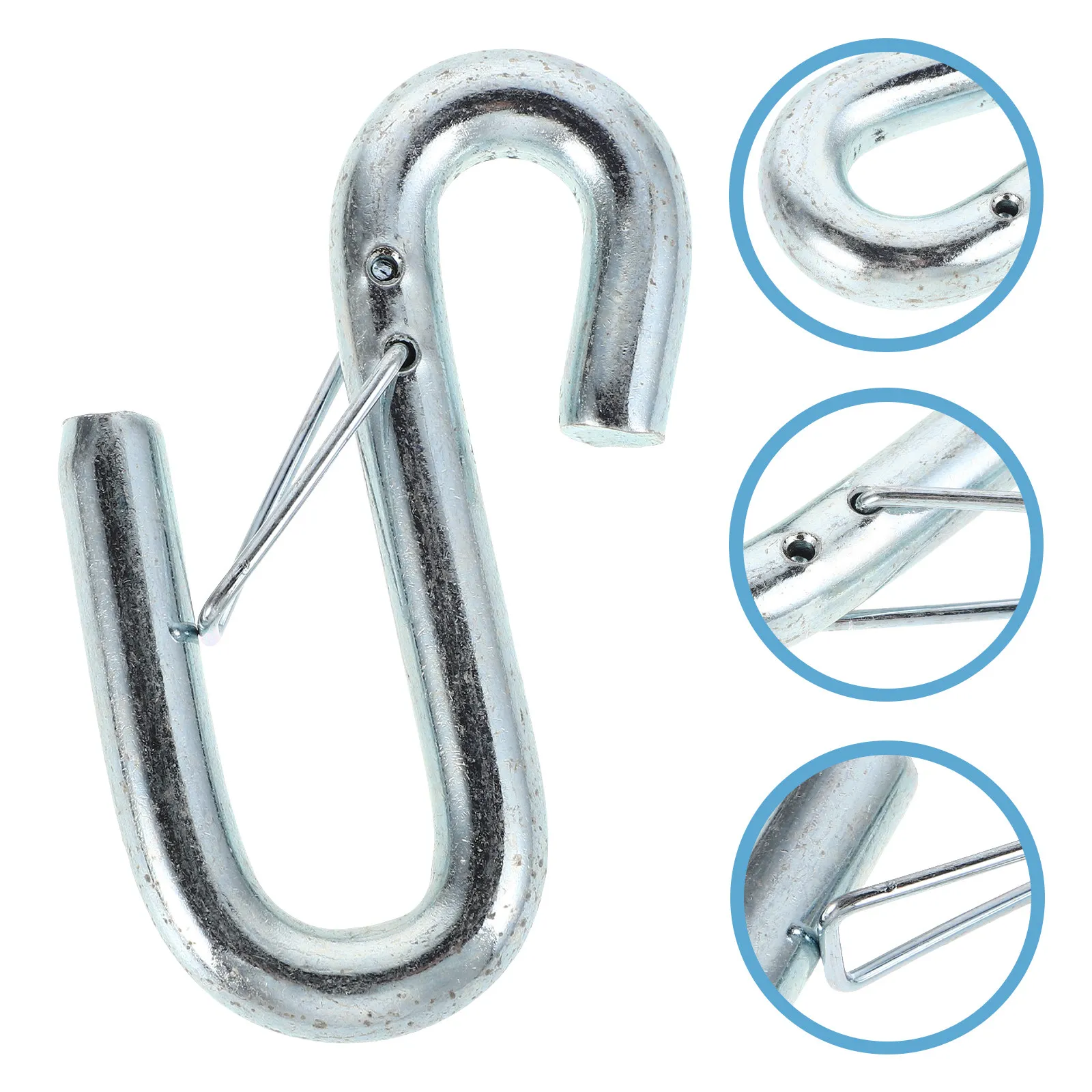 Heavy Duty Trailer Safety Chain S-Hook Metal Tow Hook for Rv Car Towing Secure Attachment Anti-Slip Vehicle Accessories