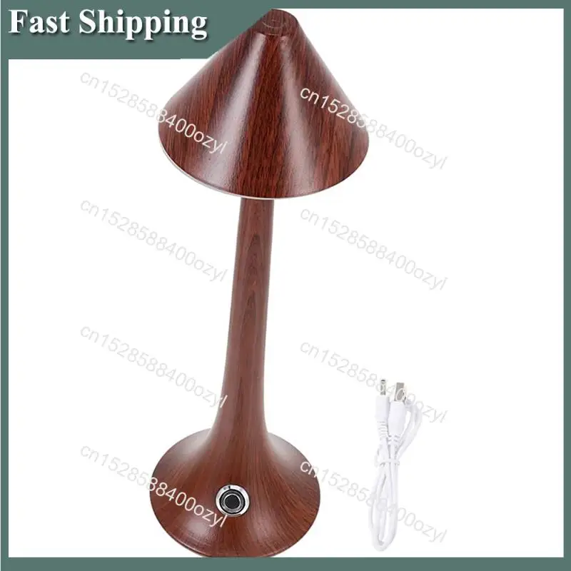 

August Ресторан Настольная лампа Спальня Ночник с затемнением Сенсорный светодиодный ночник с имитацией древесины