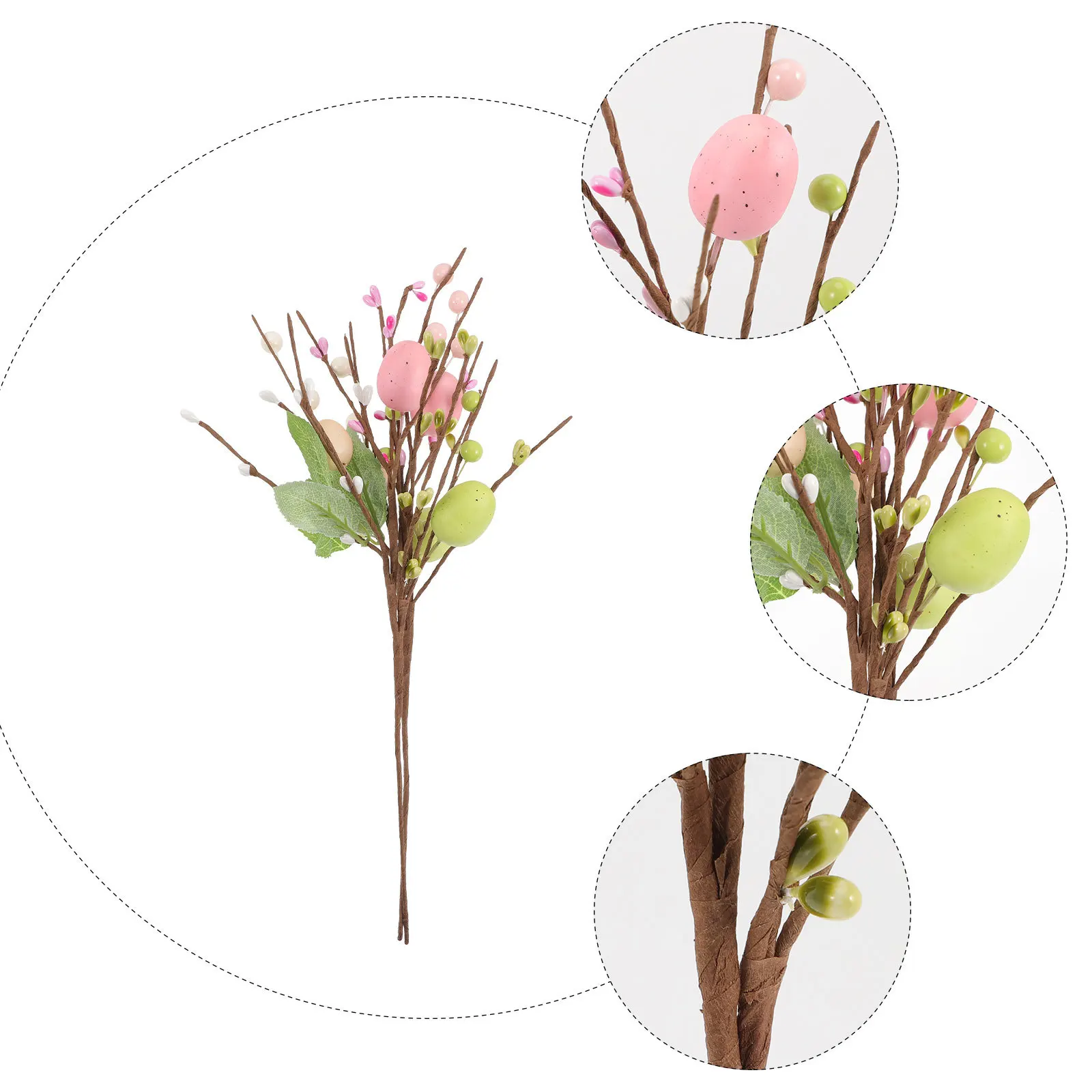 

6Pcs Easter Artificial Berry Branch Stems Simulation Egg Flower Picks Easter Decor Home Supplies Floral Arrangement Centerpiece