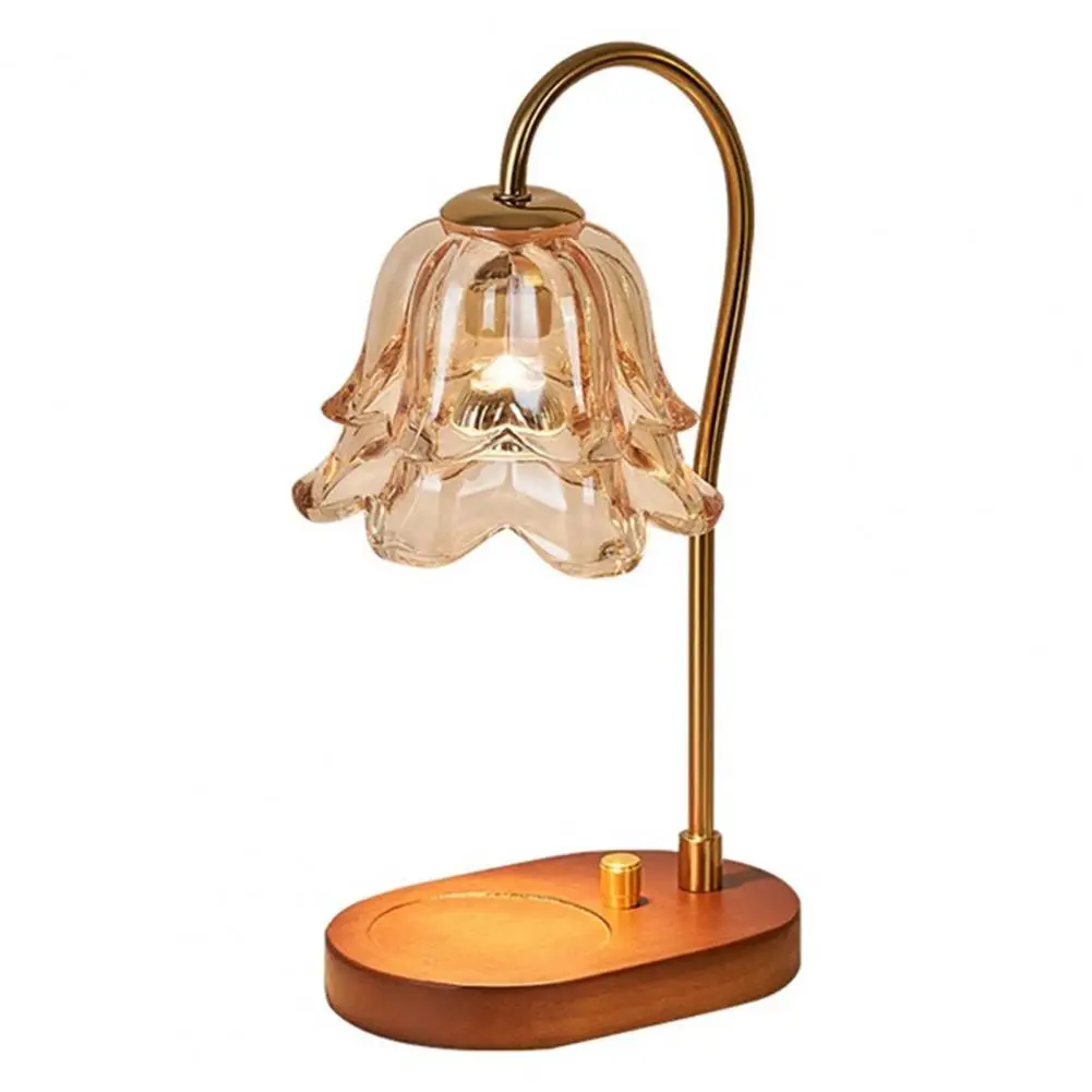 

Therapy Lamp Modern Design Diffuser Elegant Wooden Base Candle Warmer Lamp with Timer Function Adjustable Brightness for Home