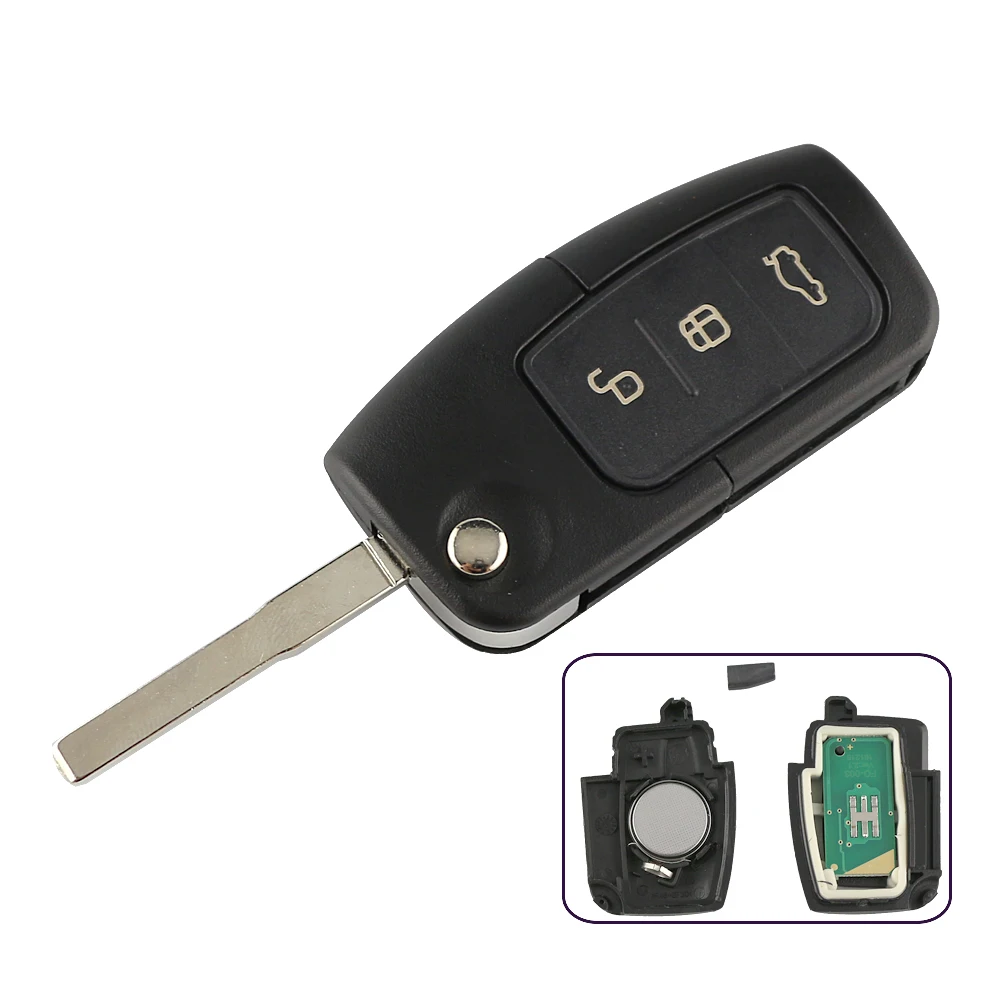 Llave remota de coche para Ford Focus Mk2 Mk3 Mk4 Fiesta 2 3 Mondeo Ranger Fusion C S Max 433MHZ 4D60/63 Chip 40/80 Bit HU101 FO21 Blade