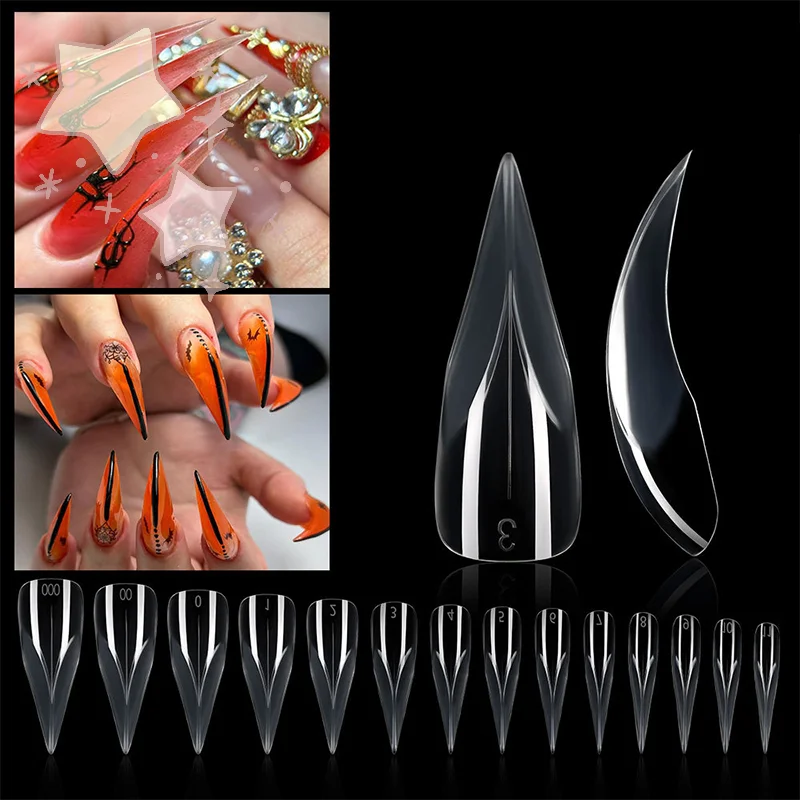 [TW] 3D Eagle Claw Gebogen Nep Herbruikbare Nagels Volledige Dekking Druk Op Nagel Formulieren Mallen Kristal Nagel Verlenging tip Nagel
