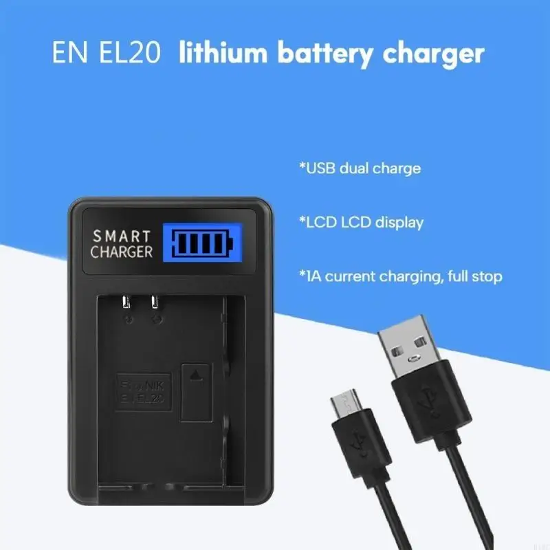 EN-EL20 Rechargeable Batteries LCD USB For 1 AW1 J1 J2 J3