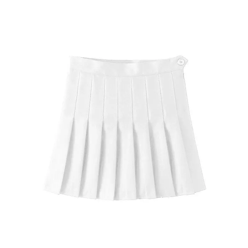 Mini jupe plissée taille haute pour femmes, vêtement d'été, Style Preppy, Chic, couleur unie