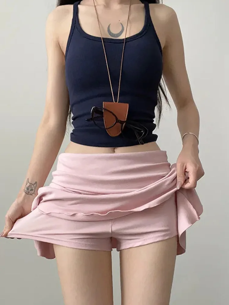 Damen Golf-Sportrock Hochgeschnittener Plissierter Gefütterter Activewear-Rock Hochelastischer Fitness-Kurzrock – Detail 10