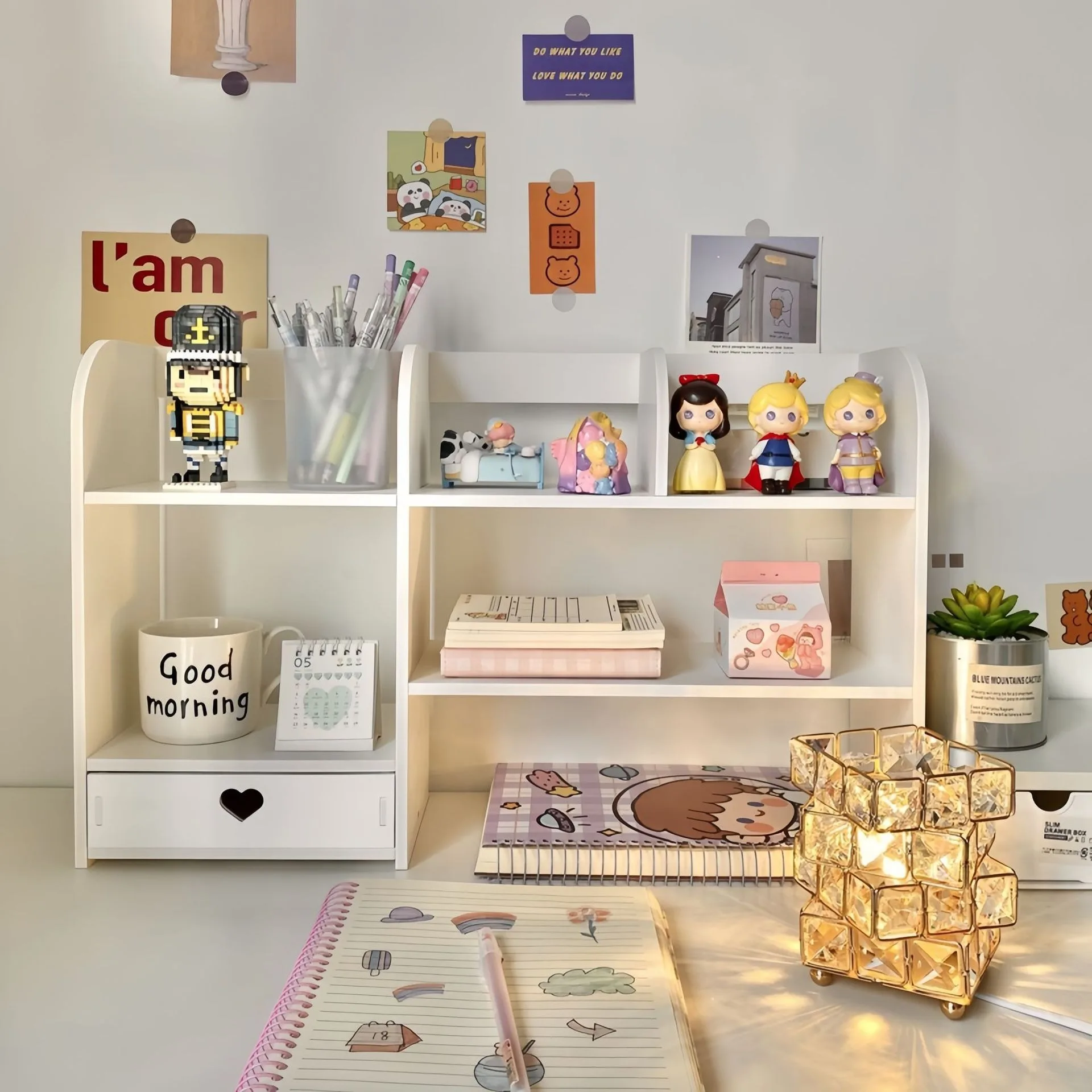 Desktop Student Storage Rack Multifunctional Desk Organizer for Cosmetics, Dormitory Stationery Storage Box