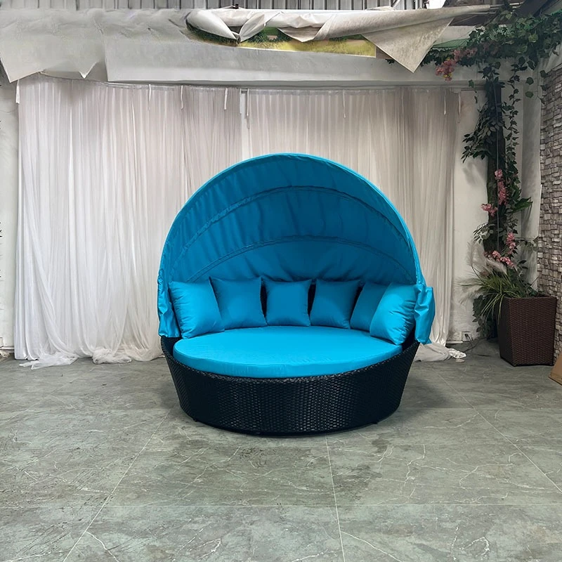 

Outdoor bed hotel bed and breakfast beach seaside rattan bed waterproof and sunscreen swimming pool courtyard leisure