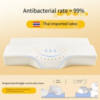 Pure natural latex pillow, Thai natural latex cervical pillow, concave pillow, butterfly-shaped, home, hotel and adult pillow