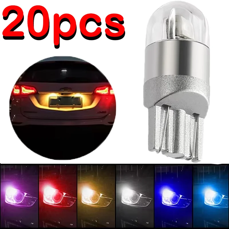 Car Signal LED Lamp Creative Universal New Side Marker T10 3030 2smd LED 12V Small License Plate Light Auto Accessories 20PCS