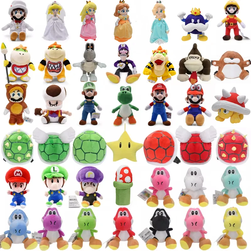 

Super Mario Bros Plush Doll Mario Luigi Yoshi Peach Bowser JR Mushroom Peluche Dolls Koopa Troopa Backpack Anime Cartoon Plushie