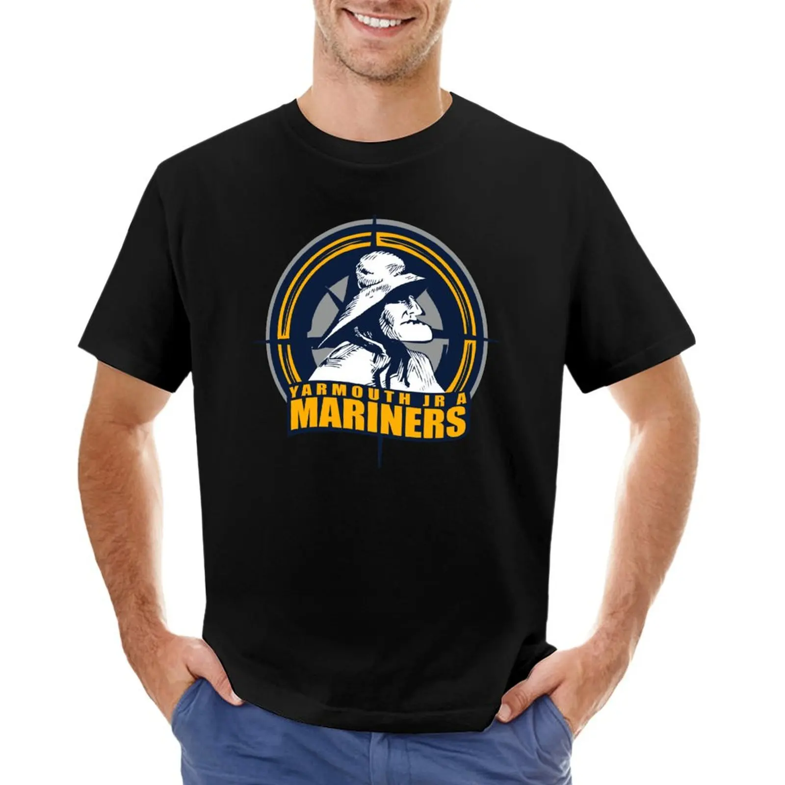 Yarmouth Mariners T-Shirt blanks cute tops anime mens vintage t shirts