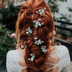 Hettie Gypsophila Wedding Hair Pins, White Artificial Flower, Baby's Breath Flower, Bridal Hair Decoration Piece