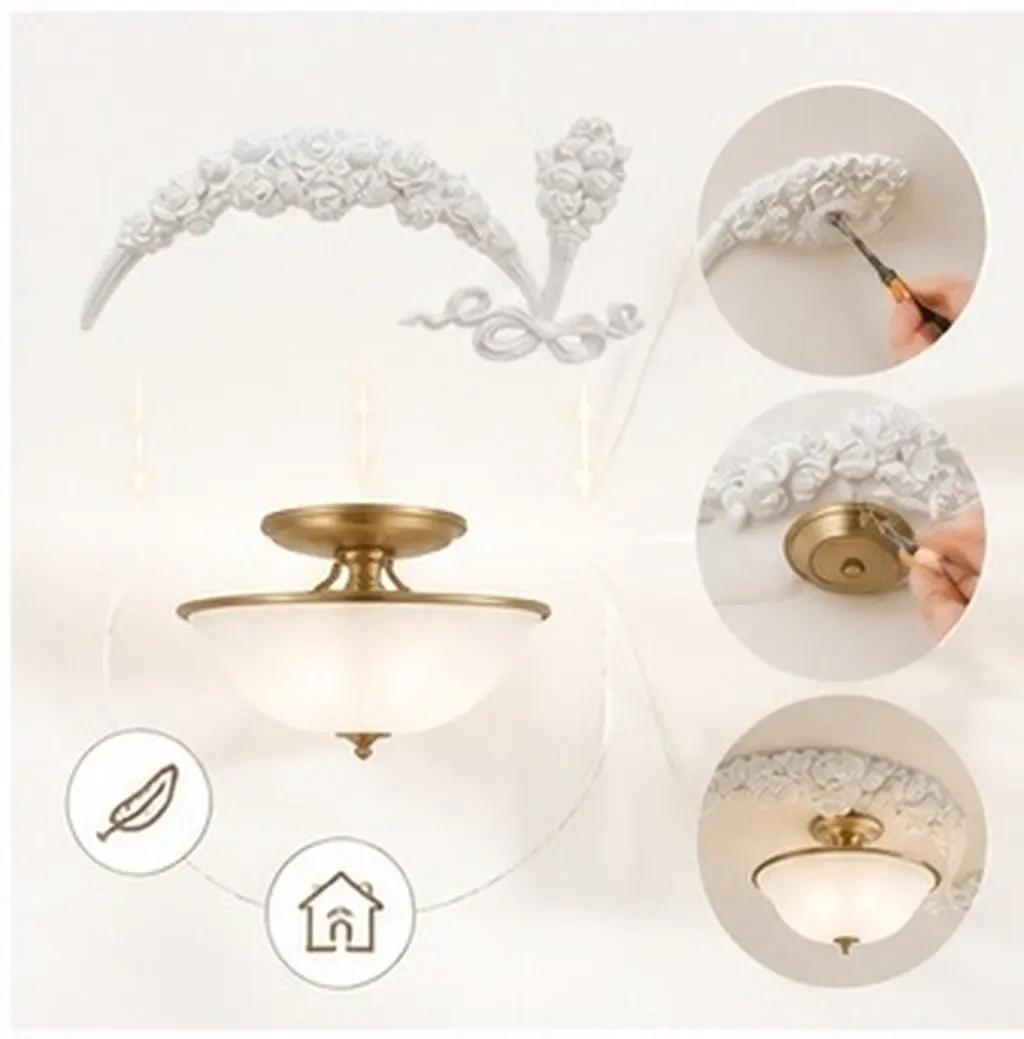 Ceiling Medallion Chandelier Bowknot Center Onlay Decorative Trim Flowers European Furniture Applique Home Decor Ceiling Light