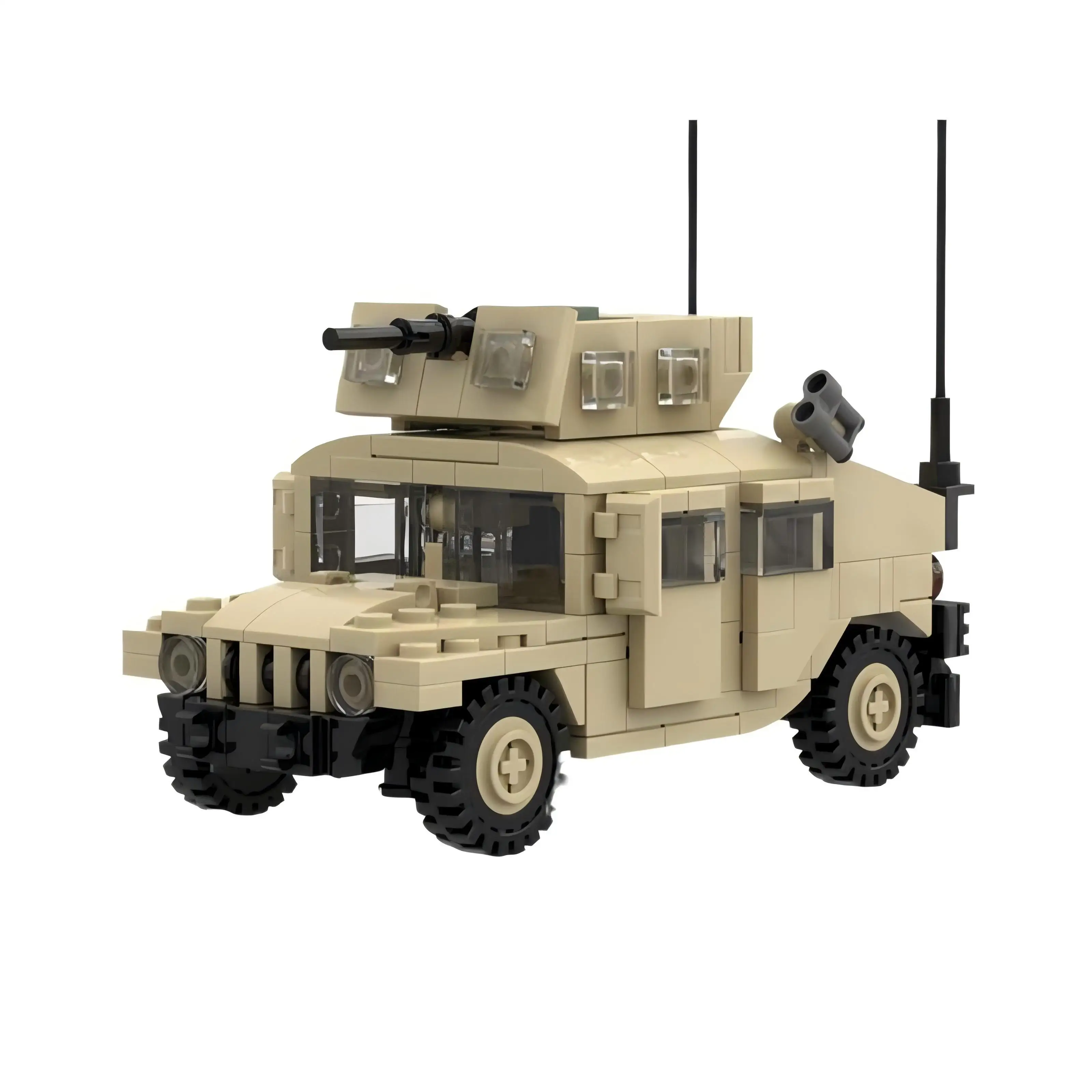 MOC Hummer Panzer Militärisches Geländefahrzeug M1114 M1025 M998 Modell-Baustein-Set Kinder-Bauspielzeug Jungen-Geburtstagsgeschenk – Detail 17