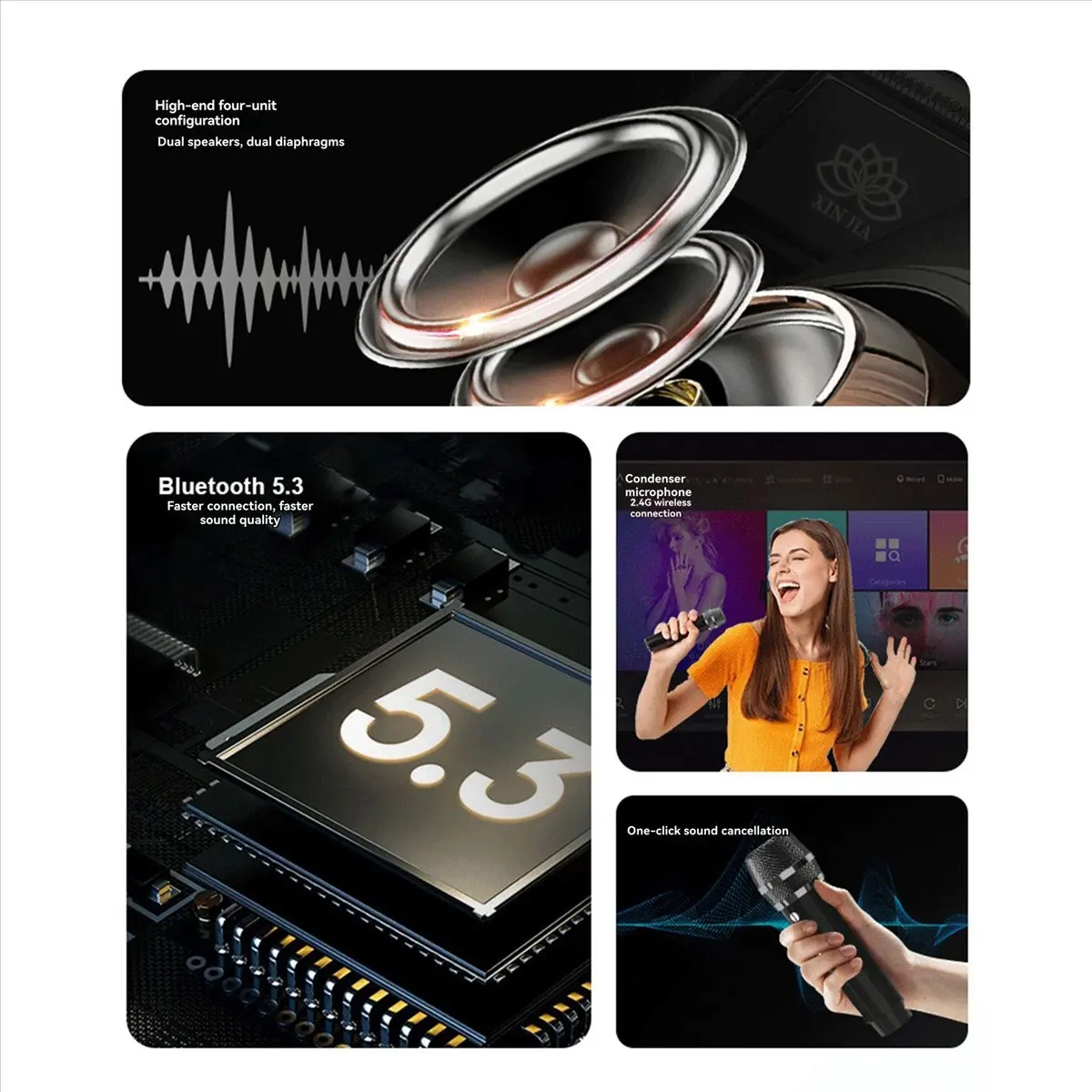 【Some】SD306plus Owl Bluetooth Speaker Powerful Portable with Dual Mics HIFI Sound Ideal for Karaoke and Outdoor Parties C