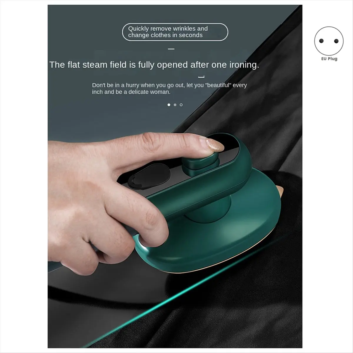 AA77 NEW  Mini handheld steam iron for home travel, fast heating clothing fabric wrinkle removal iron EU plug