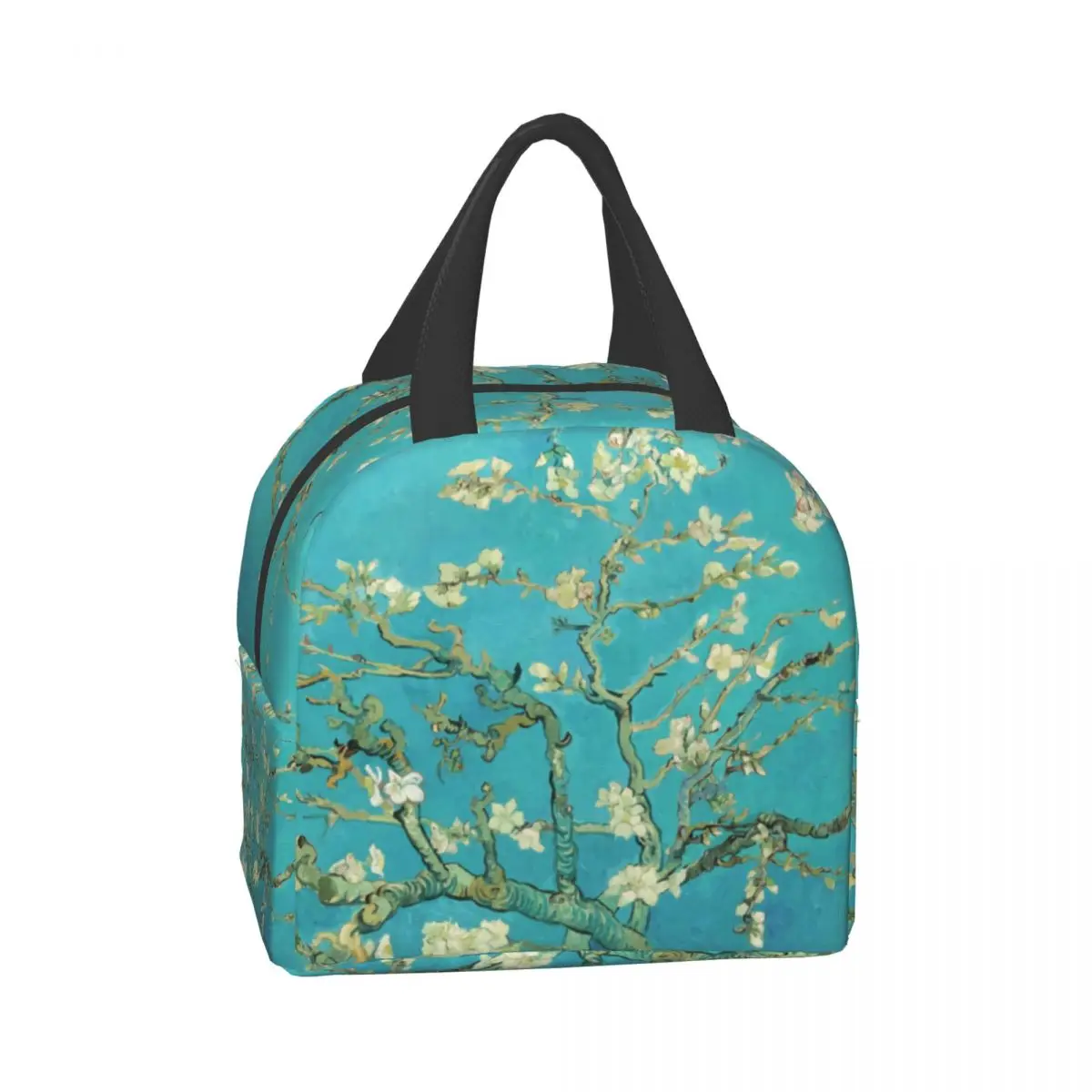 Van Gogh Mandel blüten Lunchbox tragbare Wärme kühler Lebensmittel isoliert Sternennacht Ölgemälde Lunch Bag für Frauen Kinder