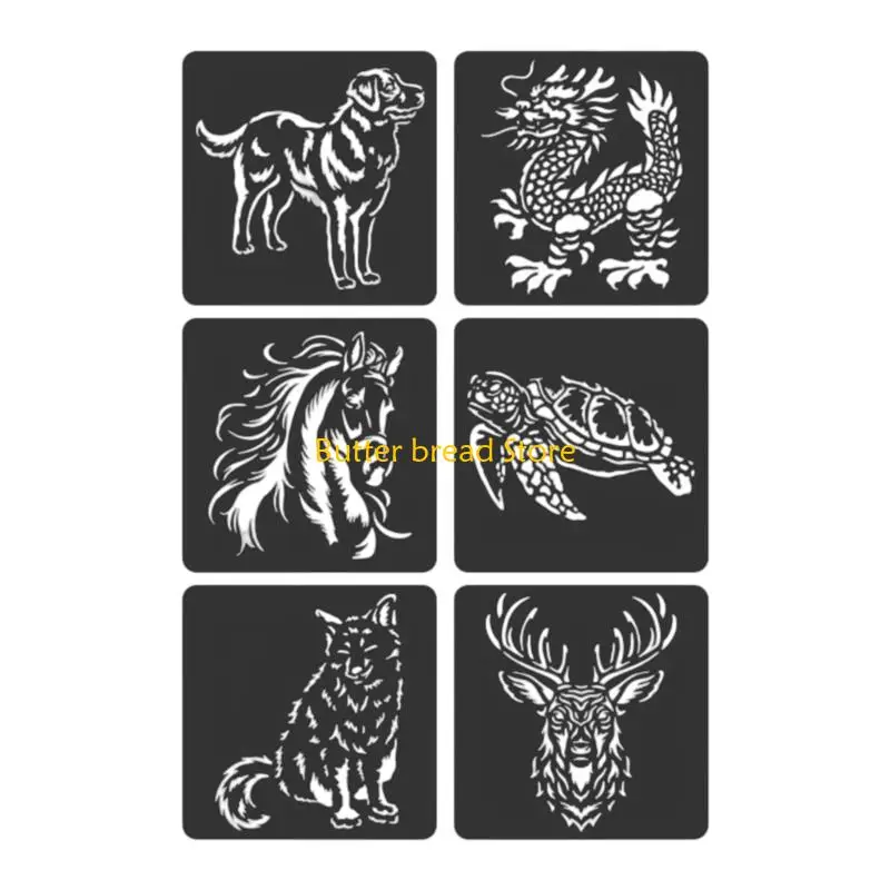 W89C 6 PCS Animal Series POCHILS