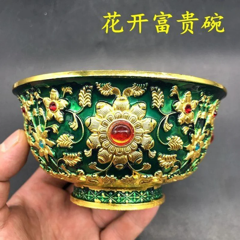 Antique Collectibles Miscellaneous Qing Dynasty Qianlong Year Made Flower Blooming Wealth Cloisonné Flower Blooming Wealth Bowl