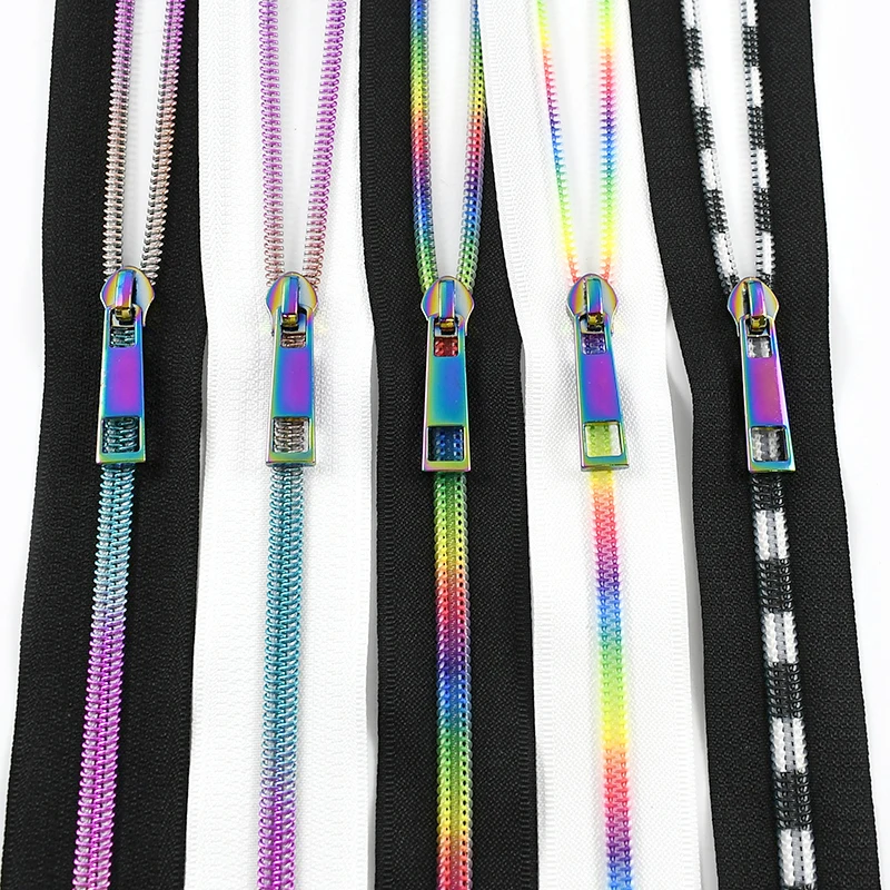 

5M Meetee 5# Nylon Zipper Coil Colored Teeth Open-End Zippers for Clothes Bags Closure Zip Repair Kits ZipsSewing Accessories