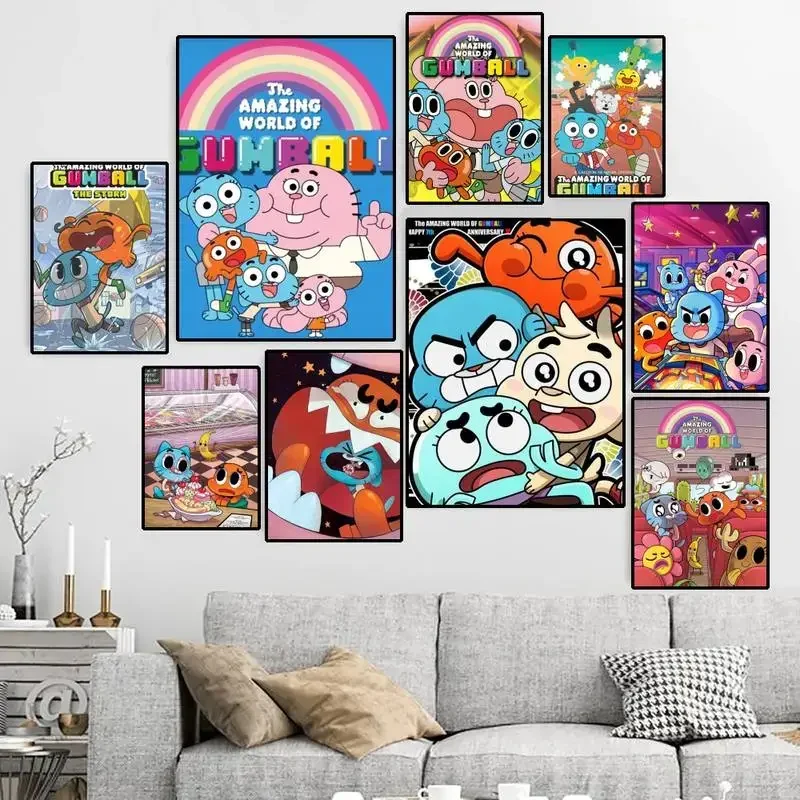 The Amazing World of Gumball HD Canvas Poster | Personalized Cartoon Wall Art Print Decor