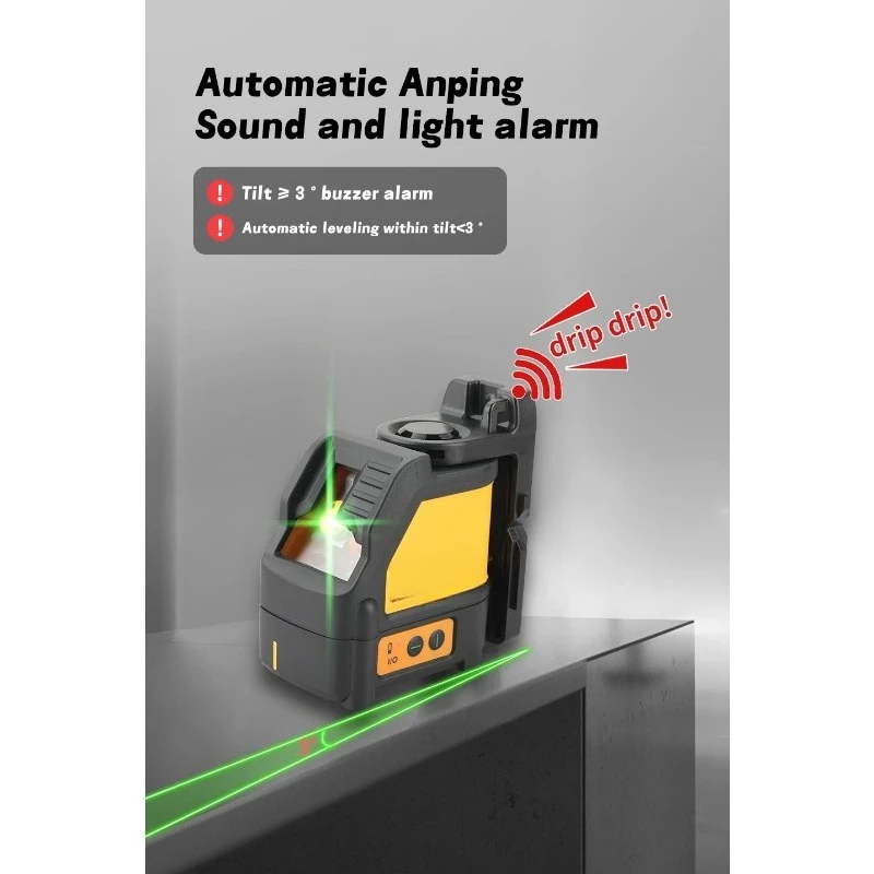 088CG 2-Line Green Laser Level Self-Leveling 50M Range IP54 Waterproof Magnetic Bracket for Home Wall Tile Alignment