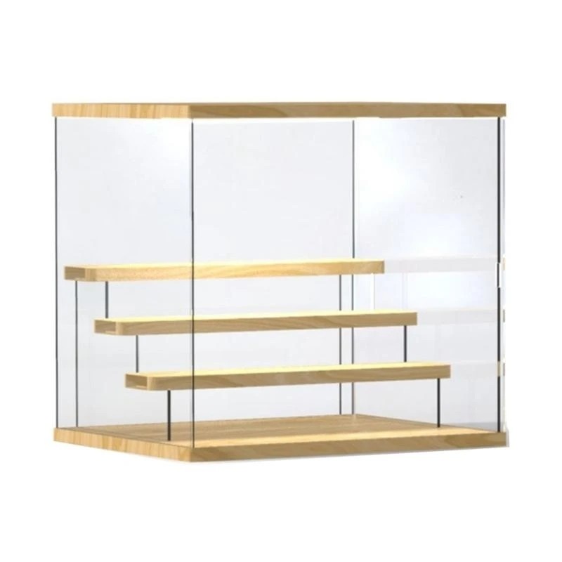 E15E علبة تخزين لعبة مكعب أكريليك شفاف رف تخزين شفاف حافظة عرض مقاومة للغبار مناسبة لمجموعات الدمى والشخصيات