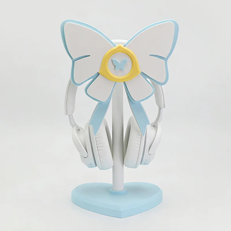 

Blue White Bow Earphone Stand Customized PLA Head Mounted Headphone Stand Ergonomic Esports Gaming Headphone Accessories Gift