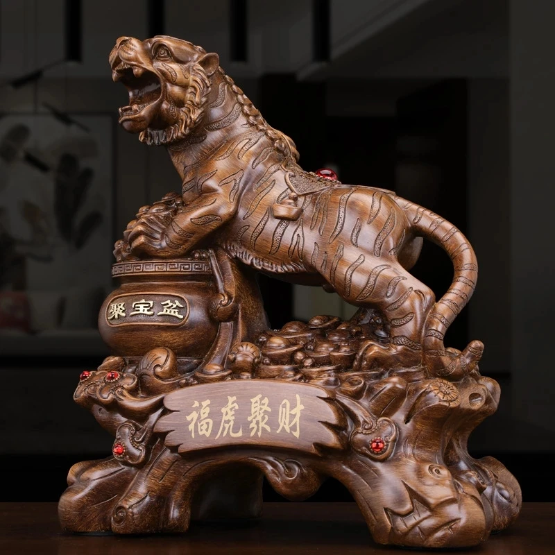 Fortune Tiger Juicy Ornament Lucky Home Zodiac Tiger crafts Open office Table living room decorations statue sculpture