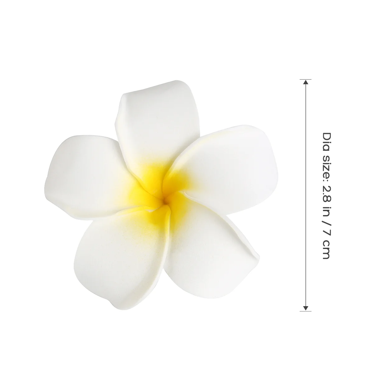 FRCOLOR 10 Uds 7cm pinza para el pelo de flor hawaiana horquilla simulación huevo tocado de flor para fiesta Luau en la playa (blanco con amarillo)