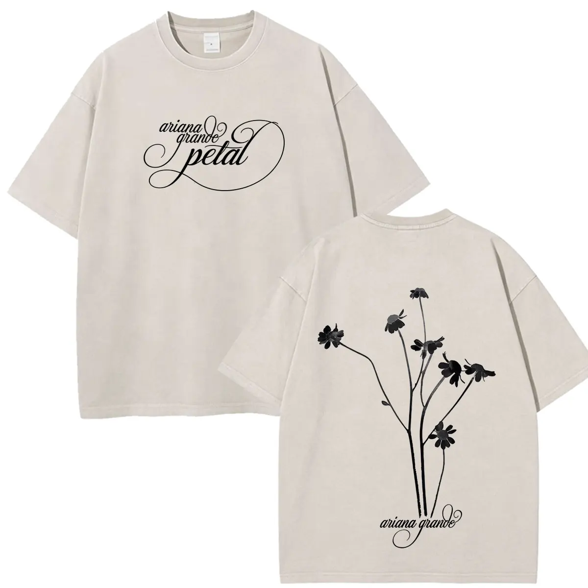 Ariana Grande Album Petal 2026 Print Vintage Washed T-Shirt Men's Women Fashion T-Shirt Loose Casual Cotton Comforta T-shirts