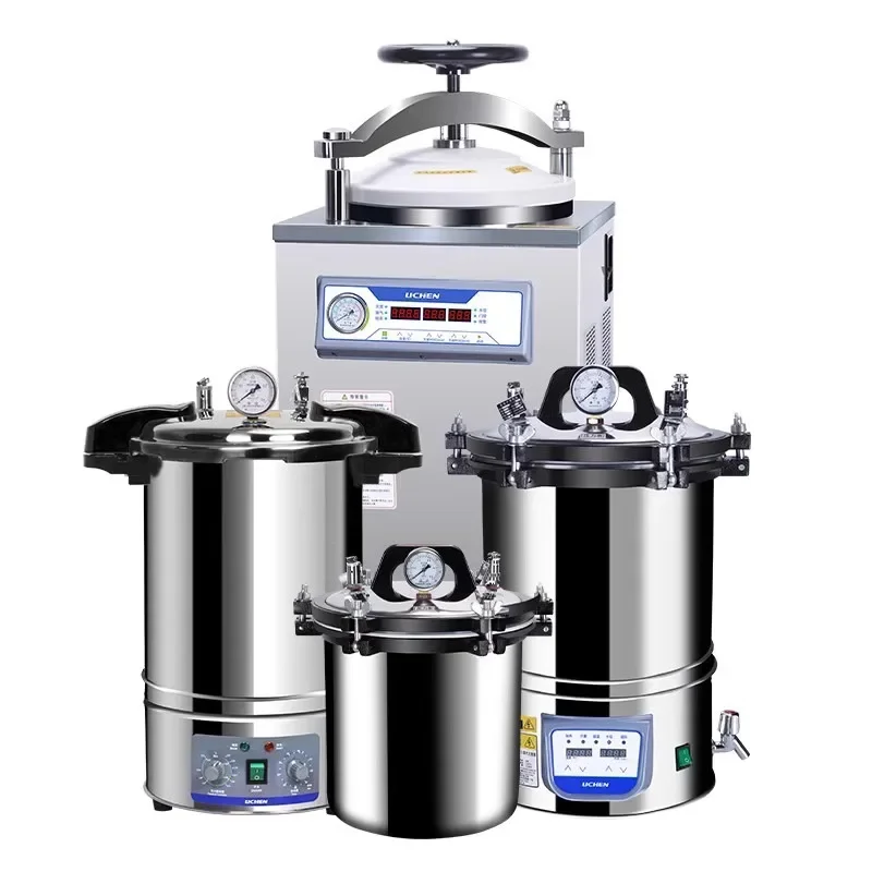 Lichen autoclave, high temperature steam, laboratory sterilizer, portable vertical dentistry, edible delicatessen, pressure cook