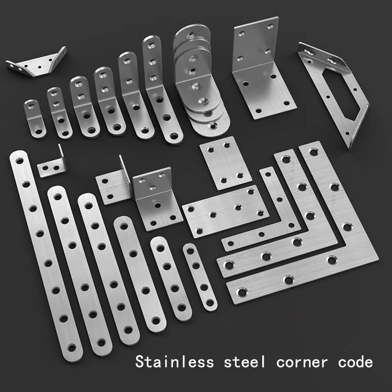 

L-Shaped T-Shaped Stainless Steel Corner Code With Screws Right Angle Bracket Furniture Stability Connector Accessories