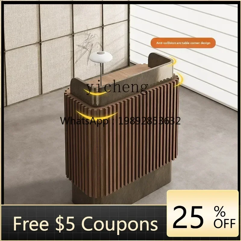 

6QTZ Reception Desk Beauty Salon Front Desk Stainless Steel Light Luxury Restaurant