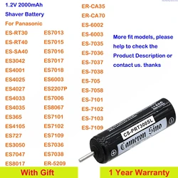 CS 1.2V 2000mAh Shaver Battery for Panasonic ES-RT30,RT40,SA40,ES3042,ES4001,ES4025,ES4027,ES4033,ES4035,ES365,ES4105,ES727,W845