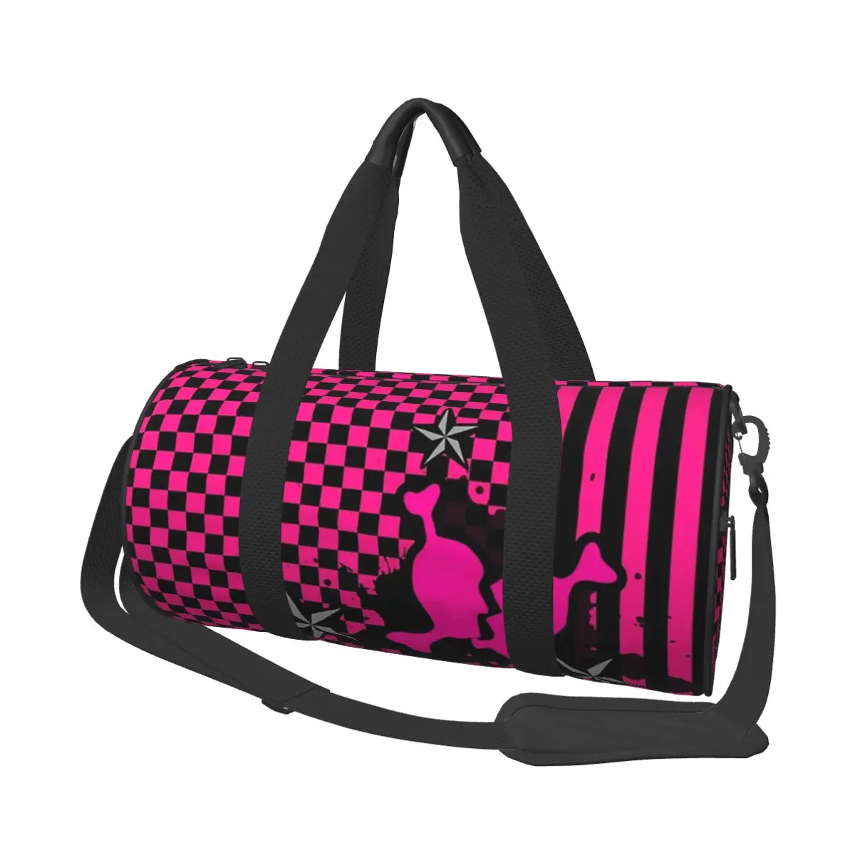 

Punky Pink Emo Large Duffle Gym Bag Multi-Functional Duffle Travel Bags Handbags Fitness bag