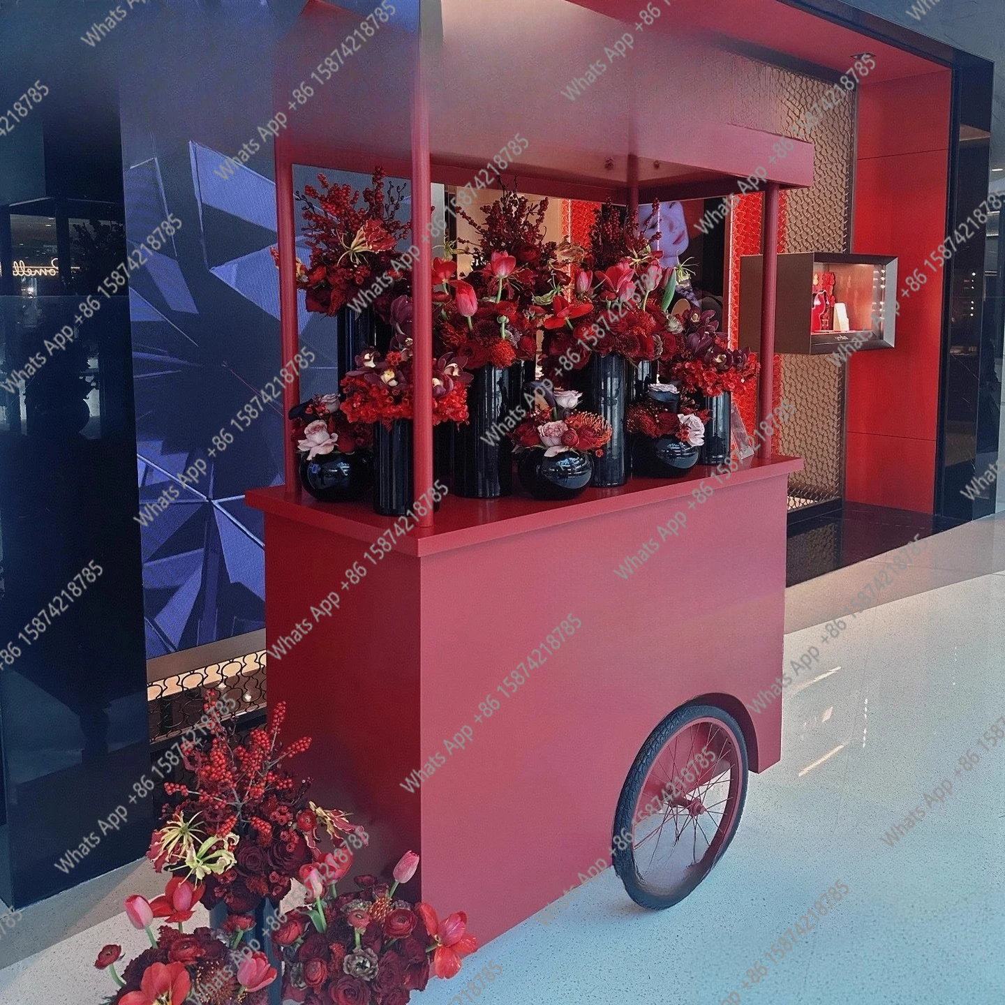 XS Stall Trolley, Mobile Multi-layer Display Float Coffee Mall Beauty Promotion Display Stand