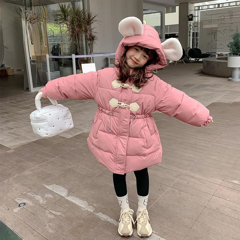 

New Winter Down Jacket Girls Kids Thickness Coats Children Winter Autumn Keep Warm Outerwear 2023 2-12 Years Baby Girls V71